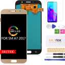 SRJTEK for Samsung A7 Screen Replacement- LCD Replacement for Samsung Galaxy A7 2017 A720,A720F SM-A720F Touch Screen Digitizer Glass Display Assembly Kit,+Repair Parts(Gold)