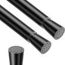 MEXAU 2 Pack Small Spring Tension Curtain Rods 12 to 18 Inch Black Thin Spring Tension Rods Adjustable Expandable Spring Curtain Rods No Drill Short Tension Rod for Closet Slim Window Cupboard Doorway