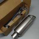 DREAPATS Universal Slip on Modified Exhaust Mufflers with Silencers Compatible with Motorcycle Grom ATV Dirt Bike Street Bike Scooter Pipe Diameter 38mm51mm Exhaust,Silver