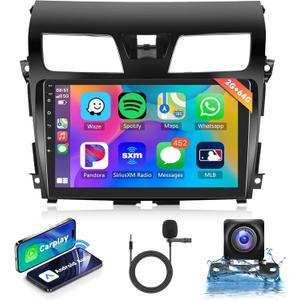 2+64G Android Car Radio Stereo for Nissan Altima 2013-2015, Wireless Carplay Android Auto, 10.1'' Touch Screen Head Unit with Bluetooth GPS Navigation Mirror Link WiFi FM/RDS EQ AHD Backup Camera SWC