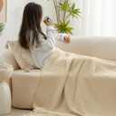 Love's cabin 100% Cotton Muslin Blanket, 6 Layer Lightweight Breathable Gauze Throw Blanket 50 x 60 Inches, Soft All Season Blanket for Couch, Bed, Sofa, Khaki