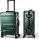 UrbanExplorer All Aluminum Carry On Luggage Hard Shell Suitcases with Spinner Wheels Zipperless Luggage 20 inch Small Carry On Suitcase for Short Trips, Dark Green