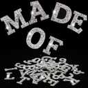 WILLBOND 37 Pieces Rhinestone Letter Stickers Large Glitter Alphabet Crystal Number Self Adhesive Bling Stickers Iron on Letters for Art Crafts Clothing DIY Decors(White,1.97 Inch)