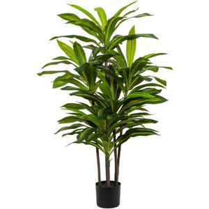 Dracaena Artificial Plant Indoor 4FT - Tall Faux Floor Plant in Pot - Large Tropical Fake Tree with Lifelike Leaves - Artificial Dracaena Tree for Home Office Living Room Decor