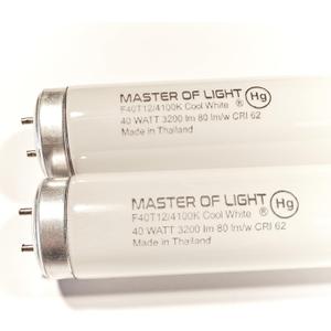 F40CW (2 Pack) 4ft Fluorescent Tube Light Bulb 40W 40 Watt T12 Cool White 4100K 1.5 inch Diameter Replaces F40T12/CW F40T12 F40XL/SP41 F40/SPX41 F40/SP41/ECO F40SP41 F40CWX, F40 CW Supreme (2)