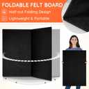 DOLLAR BOSS Large Bulletin Board 60" x 36" Foldable Felt Cork Board, Decorative Pin Board for Wall 5' x 3' Photo Display Board for Office Home School with 20 Pins, Black