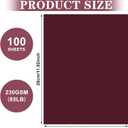 Gersoniel 100 Sheets Burgundy Cardstock Scrapbook Paper 8.5" x 11" 230gsm Cardstock Solid Core Printer Paper for DIY Projects, Scrapbook Supplies, Invitations, Business Cards, Office Home