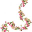 HO2NLE Silk Flower Garland Artificial Sunflower Garland Fake Hanging Vines with Daisy Flowers for Wall Home Party Wedding Indoor Outdoor Spring Decor