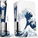 eXtremeRate eXcover The Great Wave Top Bottom Cover Compatible with ps5 Console Disc Edition, Replacement Faceplate Backplate Shell Skin Compatible with ps5 Disc Version Console