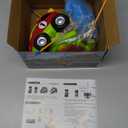 PREXTEX 2 Pack Cartoon Remote Control Cars for Toddlers - Police Car and Race Car with Steering Wheel Controllers and Lights - Different Frequencies Racing Together - Easter Toddler Gift 18+ Months