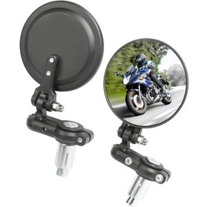 Zlirfy Motorcycle Mirrors,Motorcycle Mirrors for Handlebars,Car Accessories 3" Round Handlebar Mirrors,Handle Bar End Mirrors Rearview Side Mirror,Compatible with Motorcycle Dirt Bike Chopper