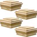 Sasylvia 4 Pcs Wooden Post Caps 4x4 Cedar Fence Post Caps Rot Resistant, Post Cover for Outdoor Fences, Mailboxes and Decks Protection