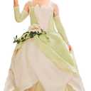 Princess Costume for Girls Princess Dress Halloween Fancy Party Dress Princess Dress Up Clothes for Little Girls (4-5T, Tiana)