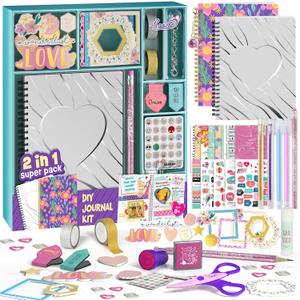 2-Pack DIY Journal Kit for Girls - Birthday Easter Gifts for Girls 8 9 10 11 12 13 14 Years Old - Arts & Crafts for Teen Girl Gifts Trendy Stuff - Scrapbook & Diary Supplies Toys Set