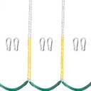 TURFEE 3 Pack Green Swing Seats Heavy Duty with 66" Chain, Swing Set Accessories Replacement with Snap Hooks for Kids Outdoor Play Playground, Trees, Backyard (Limit 300lb)