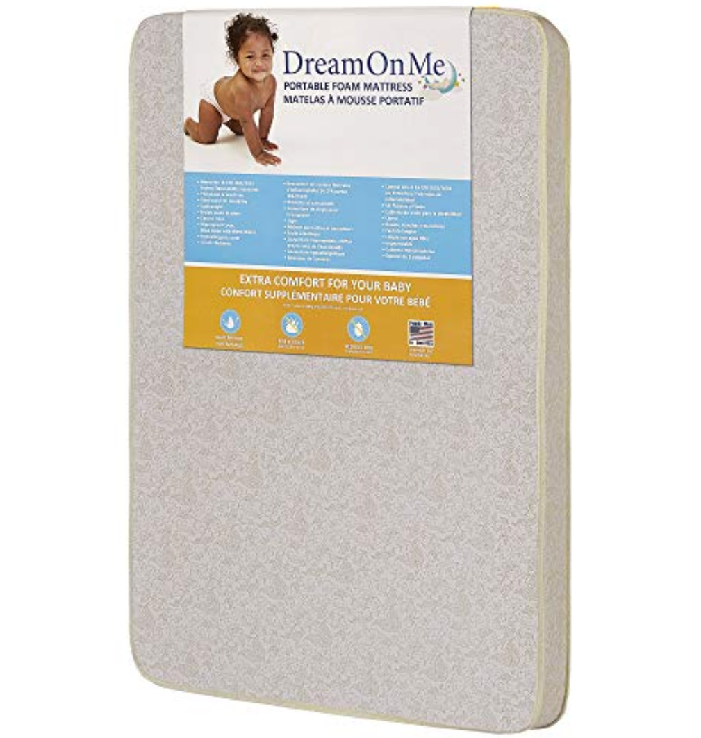 Dream On Me, 3" Foam Pack and Play Mattress, White