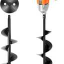 VEVOR 20V/40V Electric Ice Auger, 8 inch Diameter, 2 in 1 Battery Powered Ice Fishing Augers and Earth Auger Combo with Top Plate, Turbo High-Speed Cutting System and Blade Guard