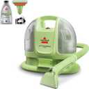 BISSELL Little Green Mini Portable Carpet and Upholstery Deep Cleaner, Car/Auto Detailer, with HydroRinse Self-Cleaning Tool and 4" Tough Stain Tool, Tea Green, 4075