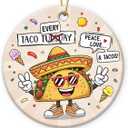 2 x Taco Ornament 2025, Funny Taco Gifts for Men Women Boys Girls, Unique Food Ornament for Friends Tacos Lovers, Fun Tacos Themed Gifts, Funny Christmas Ornaments for Tree Decorations