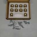 khtumeware 10 Pack Gold Cabinet Knobs Round 1 inch Brushed Brass Kitchen Zinc Alloy Dresser Knobs Metal Cabinet Handles