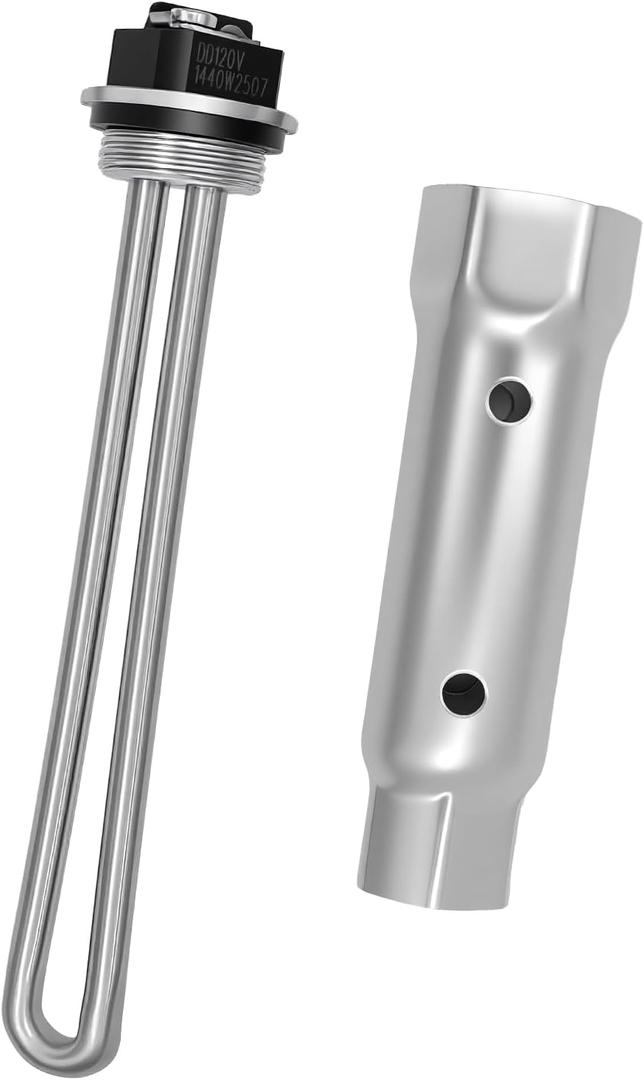 520900 RV Water Heater Element with 1-1/2" Element Wrench Kit for Suburban SW Series, 120V 1440W Screw-in Heating Element Replaces 232794, 520789, Fits SW6DE, SW10DE, SW12DE, Camper Maintenance Set