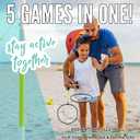 Franklin Sports Fun 5 Combo Outdoor Game Set - Backyard, Beach + Camping Games for Kids - Badminton, Volleyball, Flip Toss, Flying Disc - Horseshoes or Ring Toss, One Size