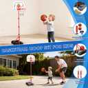 3-In-1 Kids Basketball Hoop and T Ball Set for Age 3-5 6-8, Adjustable Toddler Basketball Hoop, Hanging Tee Ball for Outdoor, Birthday Christmas Sport Toys Gift for Boys Girls 3 4 5 6 7 8 Year Olds