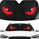 Evil Red Eyes Black Windshield Sunshade Car Sun Shade Front Window Shade for Truck SUV Blocks UV Rays Sun Reflector Visor Protector Accordion Folding