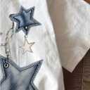 RoseSeek Girl's Geometric Star Graphic Tee Tops Casual Summer Short Sleeve Crew Neck T Shirt