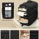 Relavel Rolling Makeup Train Case, Cosmetology Case on Wheels with 4 Clear Bags, Professional Makeup Artist Set Bags Cosmetic Storage Organizer with Adjustable Dividers, 360 Spinner Wheels, Black