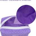 Sylune Knitty Bag  Blue Quilted Makeup Bag for Women, Lightweight Waterproof Cosmetic Organizer, Soft Nylon Travel Pouch, Elegant Gift Choice