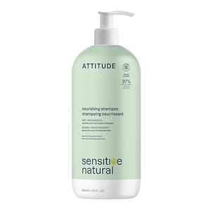 ATTITUDE Hair Shampoo for Sensitive Dry Scalp, EWG Verified, Soothing Oat, Dry and Damaged Hair, Naturally Derived Ingredients, Vegan and Plant-Based, Nourishing, Avocado Oil, 32 Fl Oz
