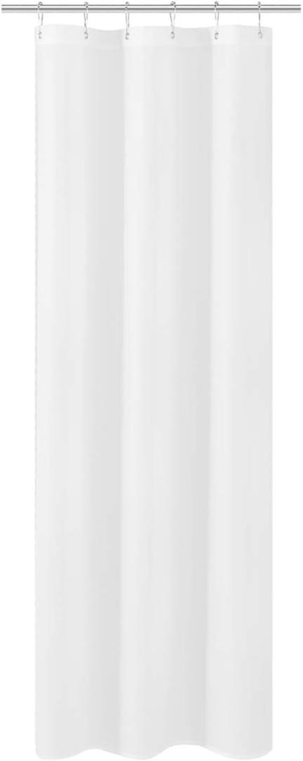 N&Y HOME Small Stall Shower Curtain Liner Fabric 32 x 72 inch Narrow Size, Hotel Quality, Washable, Water Repellent, White Bathroom Curtains with Grommets, 32x72