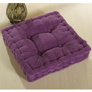 ChezMax Floor Pillow & Cushion, Large Meditation Chair Cushions, Thick Square Seat Pad, Soft Velvet Tufted Seating Pouf for Indoor/Outdoor Yoga Bench Rocking Chair Room Tatami Sofa, Purple 20" x 20" (Pack Of 2)