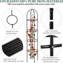 100% Metal Garden Obelisk Trellis for Climbing Plants Outdoor, 6.6ft Tall Metal Plant Support with Garden Twist Tie for Tomato Cucumber Pea Ivy Vines Rose Clematis Potted Plant Trellis 1 Pack