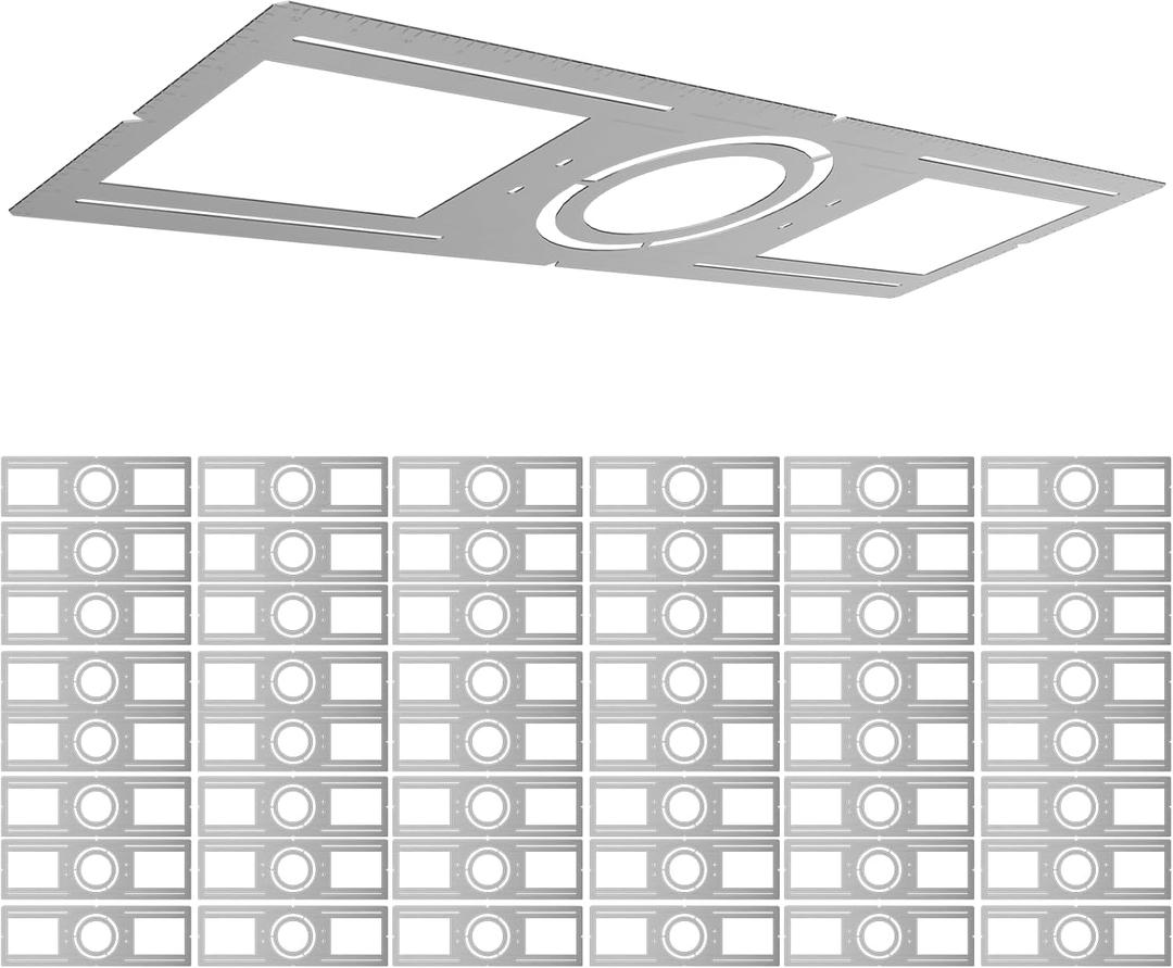 Elaruslux New Construction Mounting Plate with Round Hole - 4/6 Inch Flat Steel Rough in Wafer Light Bracket, LED Recessed Lighting Housing, 48 Pack