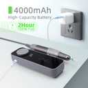 SAVILAND Electric Nail Drill 35000RPM: Portable Nail File Rechargeable Grey Nail Buffer Manicure Pedicure Tools Nail Supplies Kit Set Professional Acrylic with Everything for Nail Care Nail Art