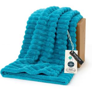 Bedsure GentleSoft Teal Fleece Blanket for Couch - Cozy Soft Blankets for Women, Cute Small Throws for Girls, 50x70 Inches