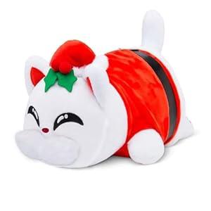 Womise Santa Claus Cat Stuffed Animal Plush, Cat Food Plushies Cat Mee Meow, Cute Anime Cartoon Cat Stuffed Animal Figure Toy Plush Pillow Gift for Kids and Festival Gift