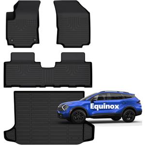 for Chevy Equinox/GMC Terrain Floor Mats 2018-2024 Car Mats for Chevy Equinox All Weather Floor Mats Cargo Liner Accessories 2024 2023 2022 2021 2020 2019 2018