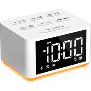 3-in-1 Sound Machine White Noise Machine Dual Alarms 12 Color Night Lights 30 Soothing Sounds 15 Wake Up Sounds 32 Volume for Baby Adults Kids Sleep Timer Memory Function Backup Battery Alarm Clock
