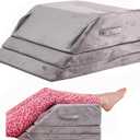 Wedge Pillow for Sleeping, Bed Wedge Pillow for After Surgery 3-Height Memory Foam Leg Elevation Pillow for Swelling Back Pain Relief Sciatica Knee Ankle Pain Bed Support Legs L 29", L 24" - 3 Heights