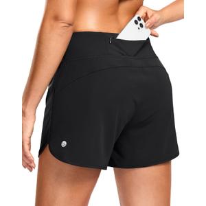 G Gradual Women's Running Shorts with Mesh Liner 3" Workout Athletic Shorts for Women with Phone Pockets XS (Black)