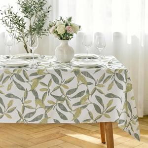 Spill Proof Tablecloth Rectangle 100% Polyester Floral Printed Fabric, Wipeable Washable Stain Resistant Wrinkle-Free, Non-Deforming Table Cloth for Spring Farmhouse Rectangle Tables
