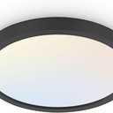 8 Inch LED Round Flat Panel Light, Black, 32W, 3200lm, 3000K/4000K/5000K CCT Selectable, 120°Beam Angle, Dimmable Edge-Lit Flush Mount Ceiling Light Fixture - ETL Listed