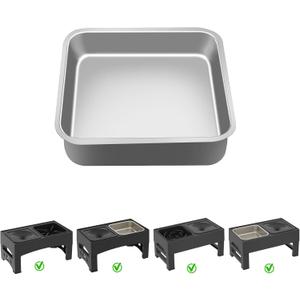 Stainless Steel Square Bowl, Suitable for Replacing The Slow Feeder Food Bowls, NOT Suitable for Replacing The No-Spill Water Bowl Side