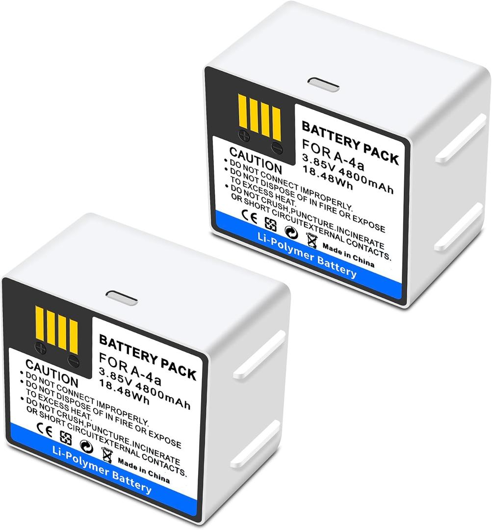 2 Pack A-4A Battery Replacement Compatible For Arlo Pro 5/5S 2K/Pro 3/Pro 4/Ultra/Ultra 2 Camera, VMA5400 VMC4040 VMC4040P VMC5040 VMS4240P VMS4340P VMS4440P VMS4640P VMC4350B VMC4050P- 308-10069-01