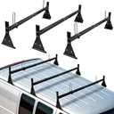 hightall Universal Van Ladder Rack,Adjustable Length 57-70" with Cargo Stoppers,Compatible with Chevy Express 1500 2500 3500 Ford Econoline GMC Savana Fullsize with Rain Gutter