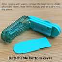 Johnbee Pill Cutter Splitter for Small and Tiny Pills, Larger Pills. Adjustable Pill Splitter Accurately Cuts Multiple Pills at Once. Sharp Blade with Safety Guard. Non-Slip Silicone Edge (Lake Blue)