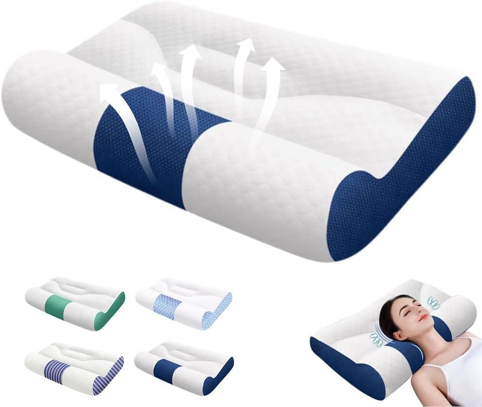 2025 New Ergonomic Goose Down Pillow, Cervical Support and Comfort Sleep Enhancing Pillow, Premium Goose Down with Cervical Memory Foam (#D, Small)